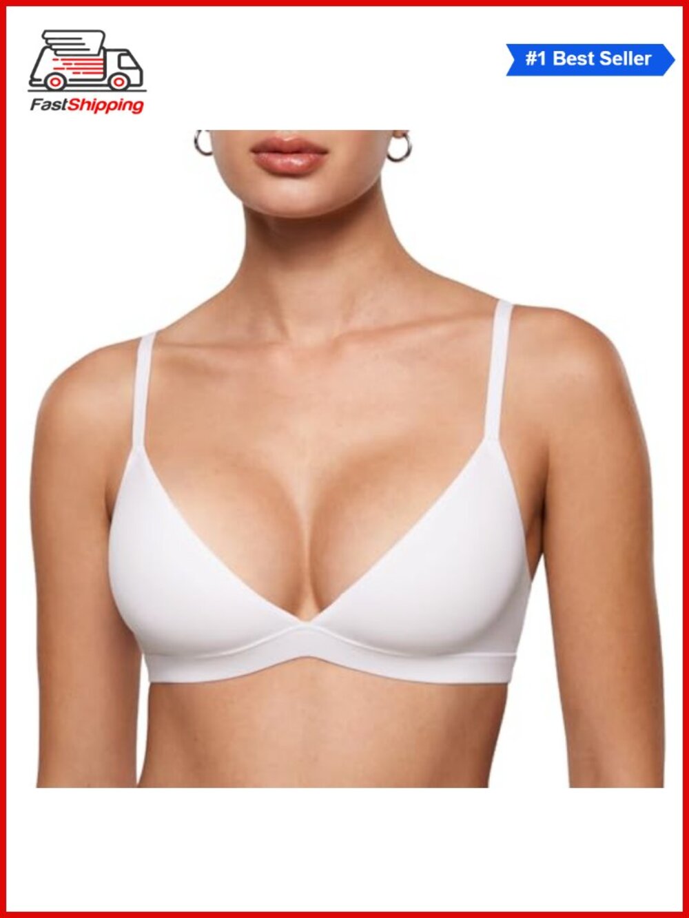 ✨ INLYRIC Women's Unlined Triangle Bralette Wire Free Pull-On Plunge